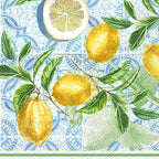 IHR Ideal Home Range 3-Ply Party Paper Napkins Deluxe Disposable Picnic Lunch Napkin|20-Count, 6.5" x 6.5", Citrus Limon