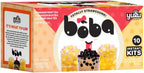 Boba Bundle Kit 10 Serv. Instant Bubble Pearl Variety Milk Tea Kit with Authentic Brown Sugar Tapioca Pearls by Yulu Foods - Ready in Under 1 Minute, Includes Paper Straws - Gift Box, Holiday (Classic, Mango Peach, Passionfruit)