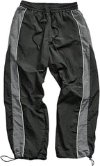 SHENHE Men's Y2k Wide Leg Color Block Baggy Parachute Pants Hip Hop Track Trousers Streetwear