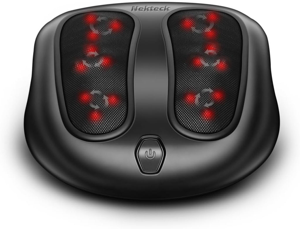 Nekteck Foot Massager with Heat, Shiatsu Heated Electric Kneading Foot Massager Machine for Neuropathy, Plantar Fasciitis, Feet Massage for Pain Relief, Circulation, Ideal Gifts for Man Woman Her Him