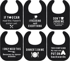 Eurzom 6 Pcs Adult Bibs for Women Men Washable Funny Adult Bibs Waterproof Clothing Protectors for Adults Elderly
