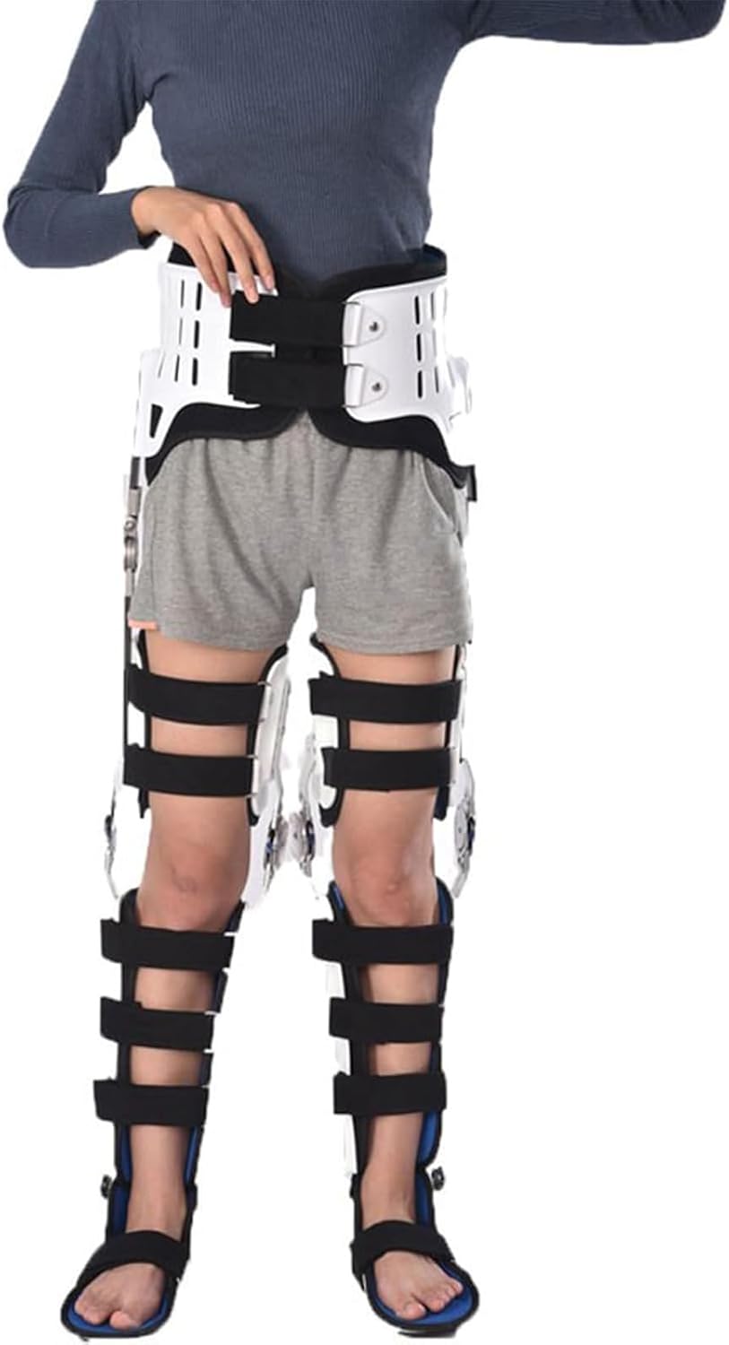 Knee Support Brace, Hip Knee Ankle Foot Orthosis with Walking Boots, Full Leg Brace Adjustable Knee Immobilizer for Hip Fracture Rehabilitation Equipment