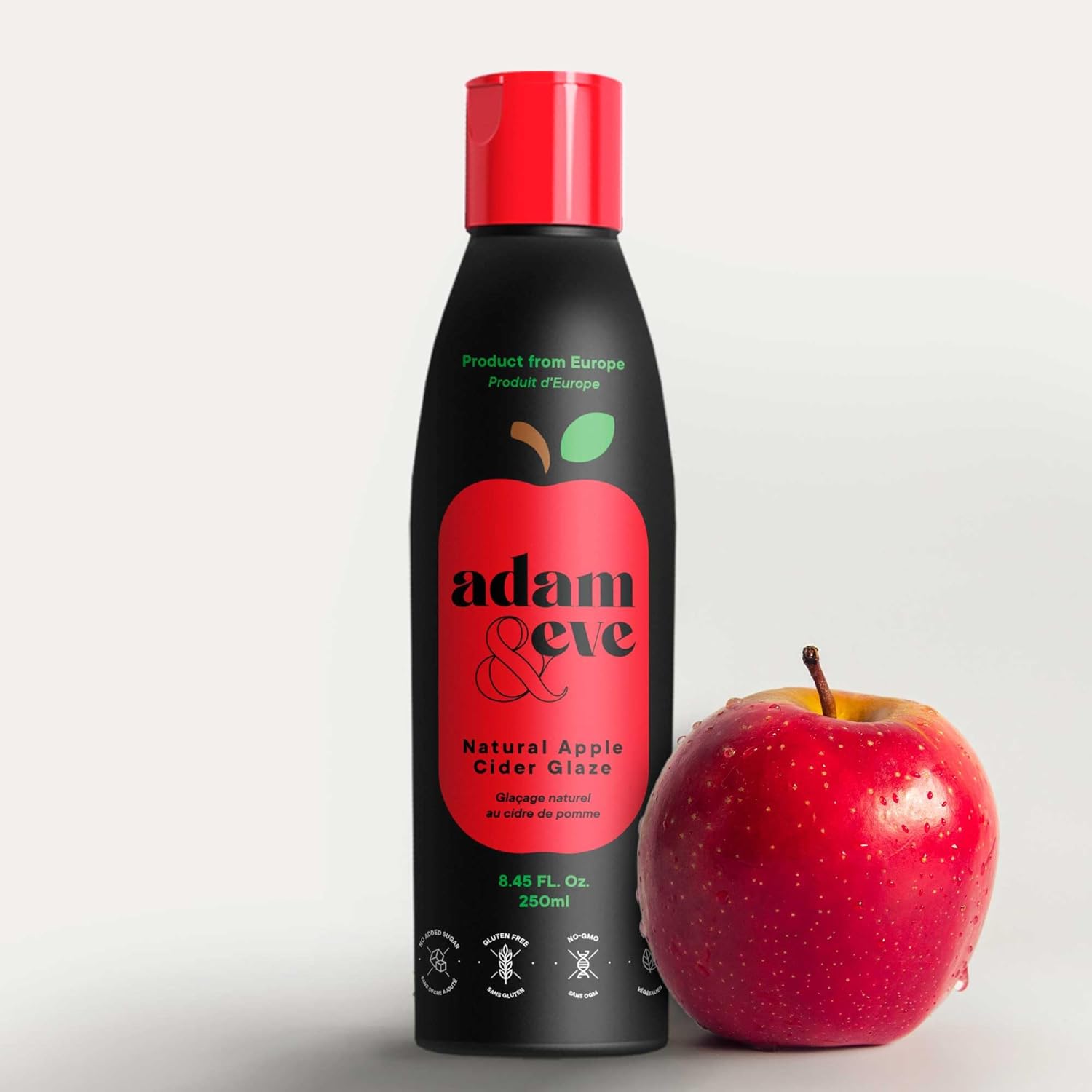 Adam&Eve Balsamic Apple cider Glaze 8,45 Fl Oz, perfect for salads, roasts, and even your desserts. product made in Portugal, no GMO, no added sugar perfect for everyday