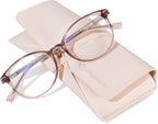 OPTOFENDY TR90 Reading Glasses for Women, Fashion Round Blue Light Blocking Computer Readers with Anti Eyestrain & UV Glare
