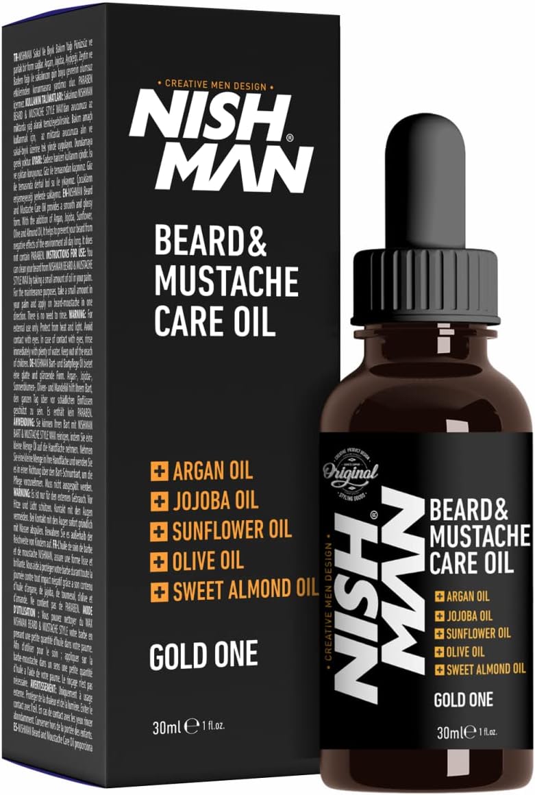 nishman Beard oil with argan and jojoba oil, 30 ml