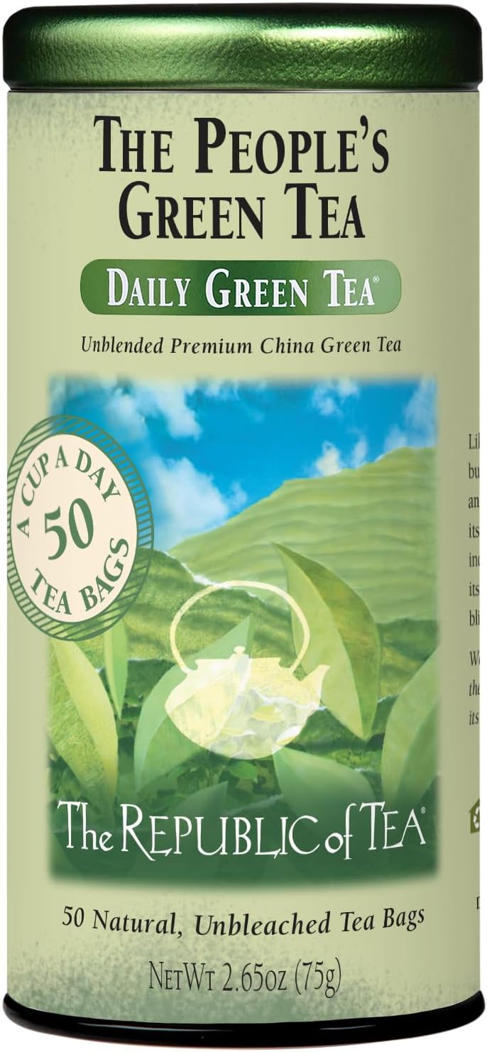 The Republic of Tea - The Peoples Green Tea, 50 Tea Bags, Tin | Gourmet Tea | Caffeinated