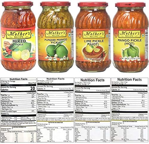Mother's Recipe - Pickle Combo 4in1 (Mixed, Punjabi Mango, Lime Hot, Mango Hot) 500g x 4