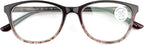 V.W.E. Women Marble Print Clear Progressive Reading Glasses - Zero Power On Top - No Bubble Reader Z121