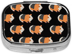 Guinea Pig Square Mini Pill Case Travel Medicine Organizer Portable Compartments Metal Pill Box