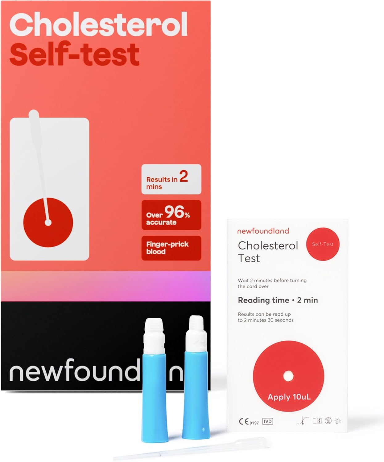 Newfoundland Cholesterol Levels Test Kit - 1 Pack - Lipid Profile Analysis - 99% Accurate Home Test for Total Cholesterol - Blood Sample Testing - CE Certified - Cholesterol Test Kit