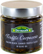 100% Italian Black Summer Truffle Carpaccio (6.35 Oz) - Thin Shaved Truffle Slices (Tuber Aestivum) in Olive Oil - Gourmet Ready to Eat Truffles