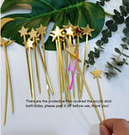 Set of 20pcs Star and Moon Acrylic Cake Topper, The Moon Birthday Dreamy Wedding Shooting Star Engagement Baby Shower Topper (Gold Mirror)