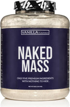 NAKED Vanilla Mass - All Natural Vanilla Weight Gainer Protein Powder - 8lb Bulk, NSF Certified, GMO Free, Gluten Free & Soy Free, No Artificial Ingredients - 1,260 Calories - 11 Servings