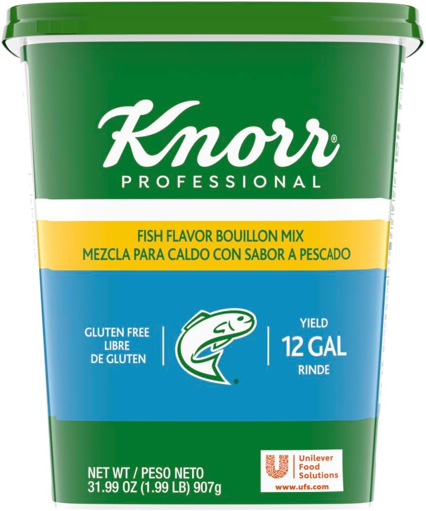 Knorr Professional Fish Bouillon Base Mix Gluten Free, No added MSG, 0g Trans Fat, 1.99 Pound (Pack of 6)