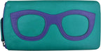 ili New York Smooth Leather Soft Eyeglass Case, Zip Closure with RFID Blocking Lining, Travel-Friendly in Vibrant Colors