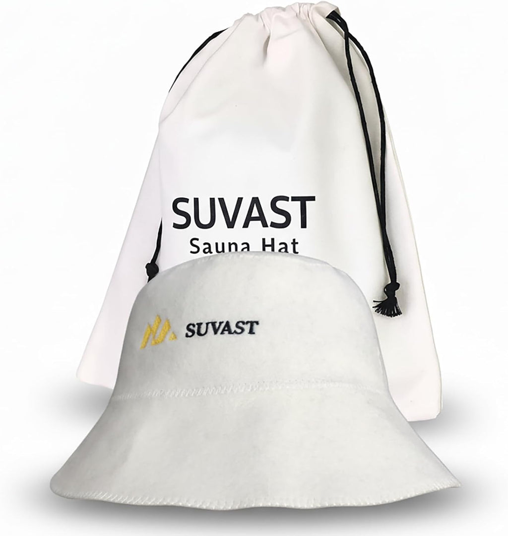 100% Wool Sauna Hat, Natural Felt Heat-Resistant Cap for Steam Room & Spa,