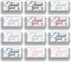 arricraft 120 Pcs Modern Thanks Candy Wrappers, Thank You Mini Candy Bar Wrapper Chocolates Bar Label Stickers for Guests Wedding Birthday Party Favors (No Candy) 1.4x2.6inch