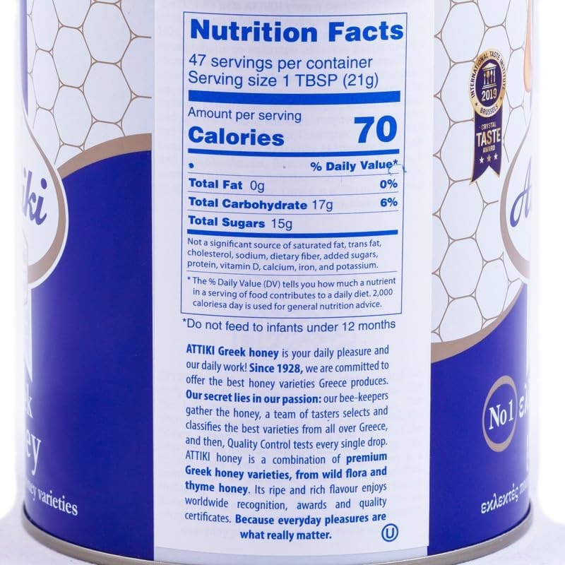 Attiki, Greek Honey 1000g (2.2lb) CAN (2 pack)