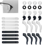 Eyeglasses Ear Grippers Set, 16 Pairs Anti Slip Eyeglasses Grip for Behind the Ear, Comfortable Silicone Eyeglass Holder for Sunglasses Presbyopia Glasses Sports Glasses