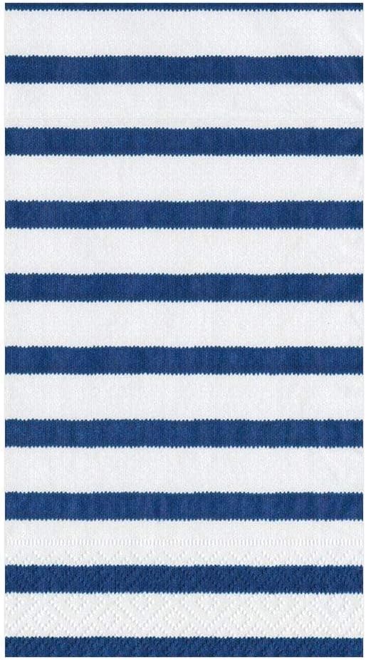 Caspari Guest Towel Bretagne Paper Guest Towel Napkins in Blue-15 Per Package, Guest Towel, Blue (11860G)