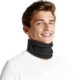 Neck Brace,Support Cervical Collar,Relieve Cervical Pain&Pressure for Men&Women,Skin-Friendly Fabric,Memory Foam Wrapped in Silicone Breathable Hard Frame (Black)