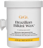 Gigi Brazilian Bikini Wax Microwave Formula, Painless, Residue-Free Hard Wax for Coarse Hair, Perfect for Sensitive Areas, 8 Oz, 1-Pack