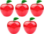 5 Pack Plastic Apple Containers Large Red Apple Decoration Teacher Apple Container Candy Jar Toy Gift Filling Containers for Party Wedding Christmas Decorations Party Supplies
