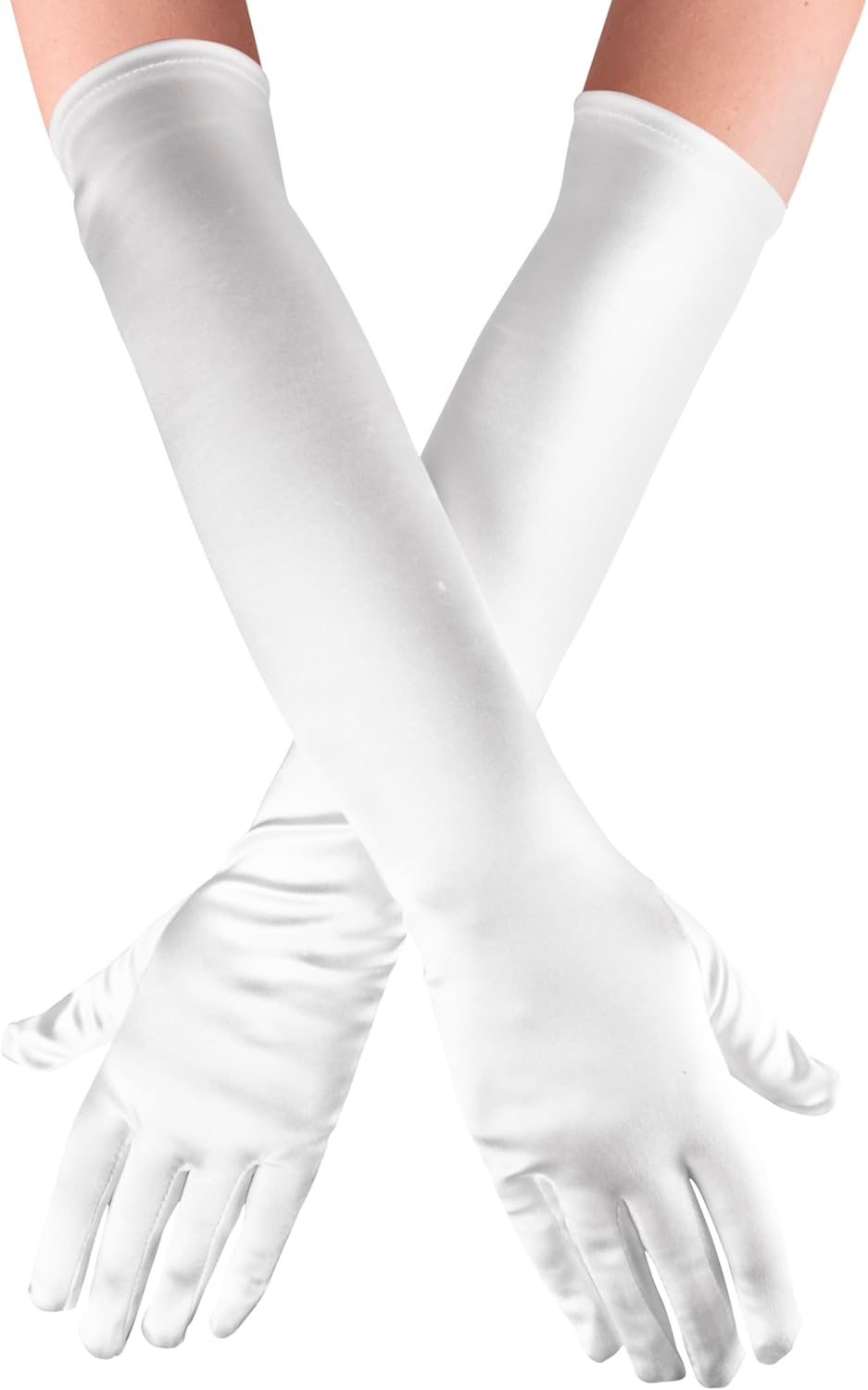 Kangaroo Long Opera Gloves for Women - 1 Pair Satin Tea Party Gloves - Formal 1920s Dress Compatiable Accessory