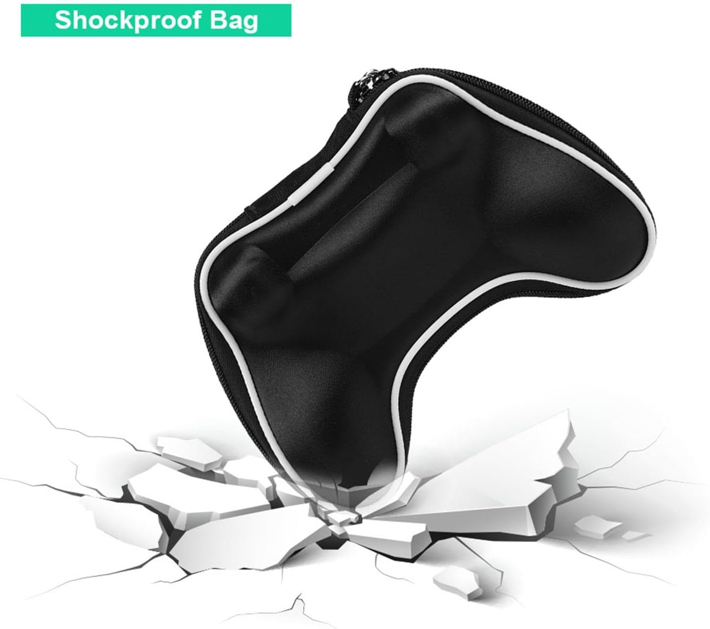 Zerone Carrying Case for , Travel Bag Portable Storage Case for 4 Controller Gamepad, Shockproof (Black)