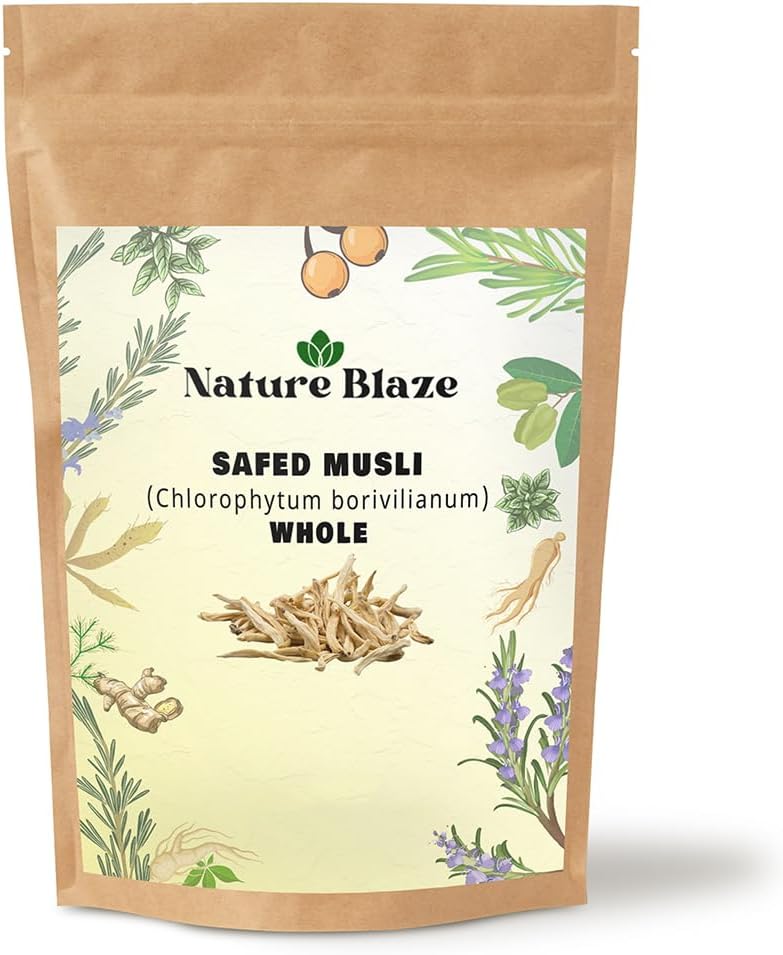 Pure Safed Musli | Chlorophytum borivilianum | White Musli | Svet Musli Whole 4 Oz / 0.25 lb