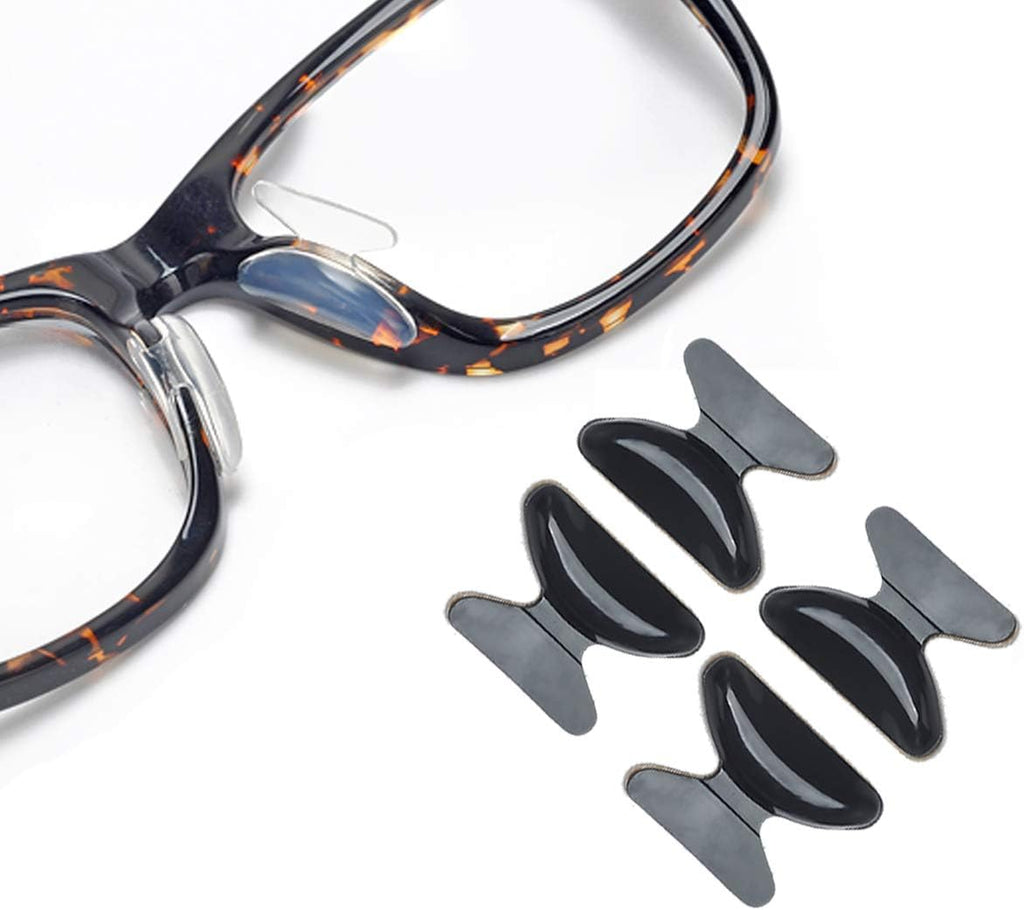 Eyeglass Nose Pads - SMARTTOP Stick on 2.5mm Silicone Anti Slip Adhesive Eyewear Nose Pads Cushions for Eyeglasses Sunglasses Spectacles - 12 Pairs(Black)