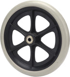 Akozon 8in PU Wheelchair Wheel Replacement with Ball Bearing, Skidproof Walker Caster for Rollator, Grey