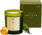 Craft & Kin 12oz Amber Moss Candle for Home | Premium Green Winter Scented Candles for Men | Made with Natural Soy | Holiday Candles Gifts for Men and Women | Nature Collection