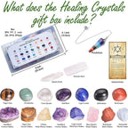 Crystal Stone Crystals Stones Beginners Kit of Chakra Natural Rose Quartz Set Box Presents