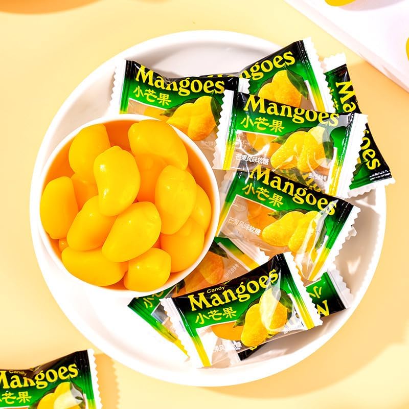 Mango Soft Candy 3.5 Ounces Assorted Candy Chewing Candy Chinese Candy Fruit Flavor Candy Casual Snacks (7 oz(200G))