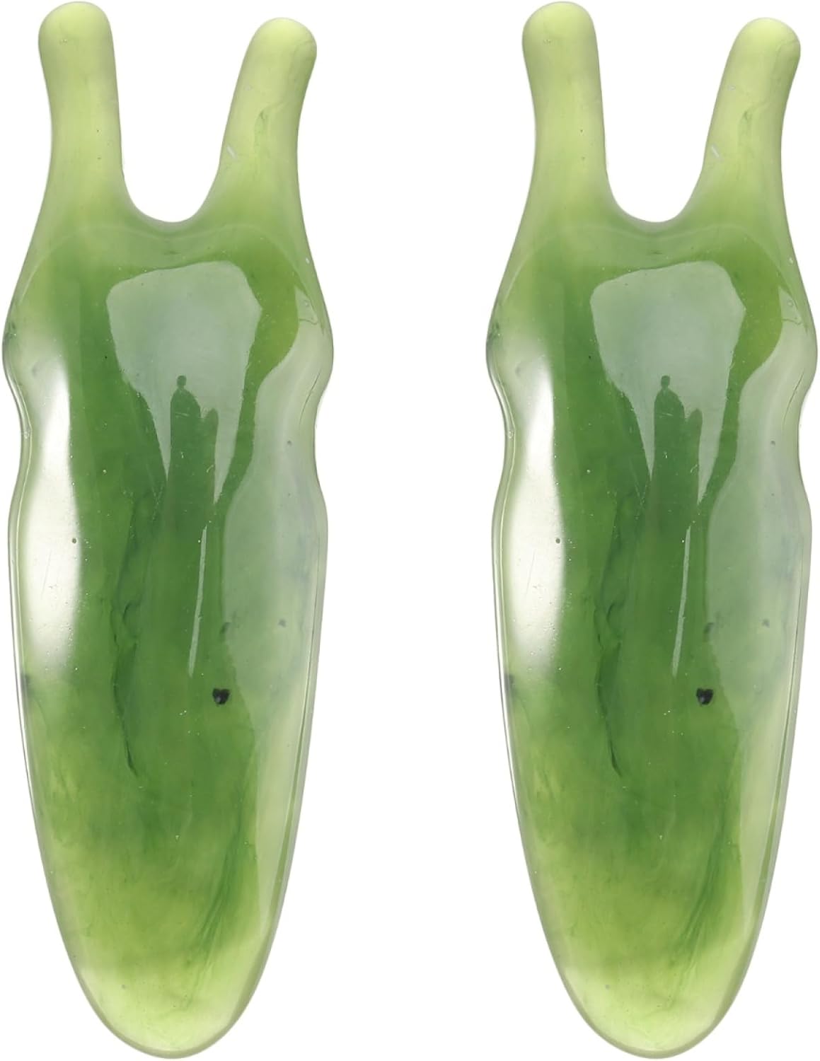FRCOLOR 2Pcs Two-Prong Nose Scraper Resin Massager Beauty Tool Eye Massagers Guasha Stone Jade Guasha Board Jade Facial Scraping Tool Body Scraping Stone
