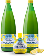 Italian Volcano Organic Lemon Juice 33.8 Ounces - 2 Pack Bundled Kit - Certified Organic - Each Bottle Contains 40 Fresh Lemons (2 Bottles + 1 Burst)