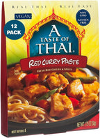 A Taste of Thai Red Curry Paste – Authentic & Natural Ready-to-Use Thai Curry Paste – Vegan, Gluten‑Free & Non‑GMO – Rich, Aromatic Flavor for Curries, Stir‑Fries, Soups & Dips - 1.75 oz (Pack of 12)