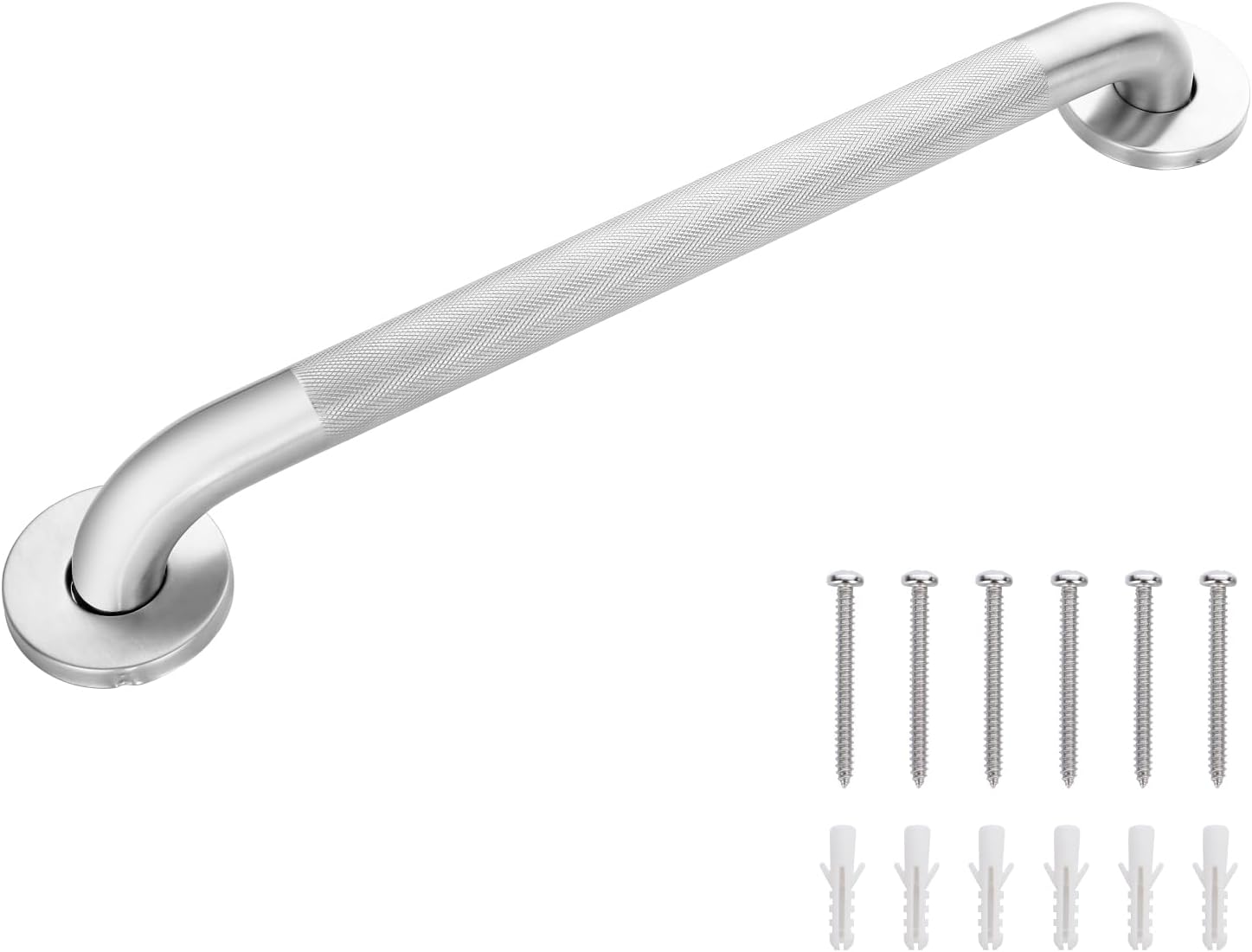 Grab Bars for Bathtubs and Showers, 304 Stainless Steel Handicap Grab Bar, Anti Slip Bathroom Handrail with Knurled Surface, Holds up to 500 LBS Safety Shower Handle for Elderly (24 Inches)