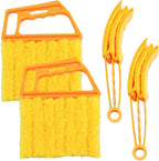 Car Window Venetian Blind Cleaner Duster Tool, 4PCS 7 Finger Vehicle Shutter Dusting Cleaning Brush, Handheld Automotive Duster Bristle Accessories for Air Conditioner Wood Blinds