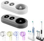 Toothbrush Holder for Oral B, 2 Pcs Replacement Stand Base Compatible with Oral-B Electric Toothbrush and 4 Pcs Toothbrush Heads Cover,Toothbrush Organizer for Bathroom (White & Black)