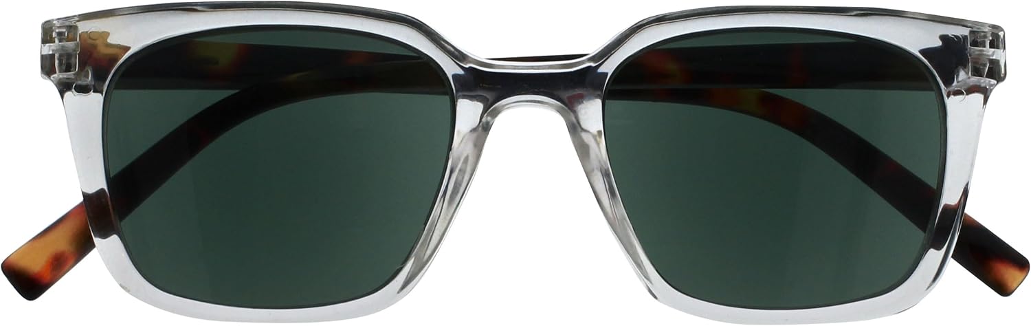 OPULIZE KOI Reading Sunglasses for Women Men,Scratch Resistant Large Rectangular frame with Spring Hinges Tinted lens UV400, Clear +3.5 (Pack of 1)