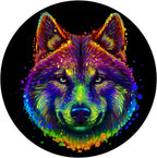 Colorful Wolf Edible Cake Topper- 8" Round
