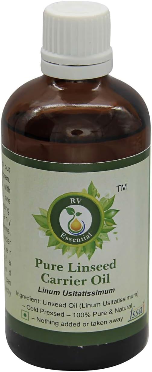 Linseed Oil | Linum Usitatissimum | 100% Pure Natural | for Cooking | for Painting | for Hair | Cold Pressed | 10ml | 0.338oz by R V Essential