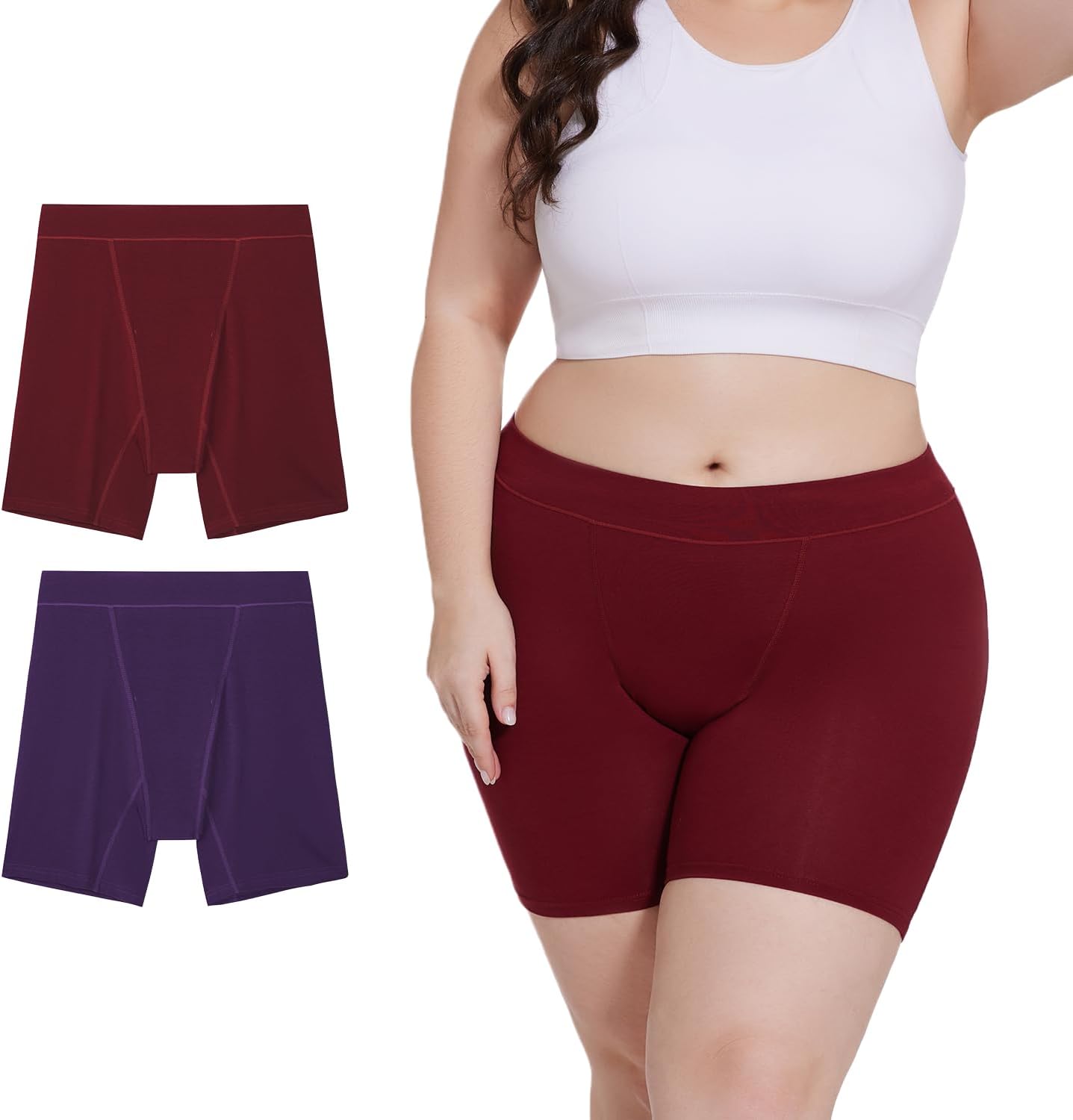 Allbase Incontinence Underwear for Women Washable Period Boxers Briefs Heavy Flow Leakproof Overnight High Absorbency Menstrual Postpartum Bladder Control Boyshorts Panties X-Large Pack of 2