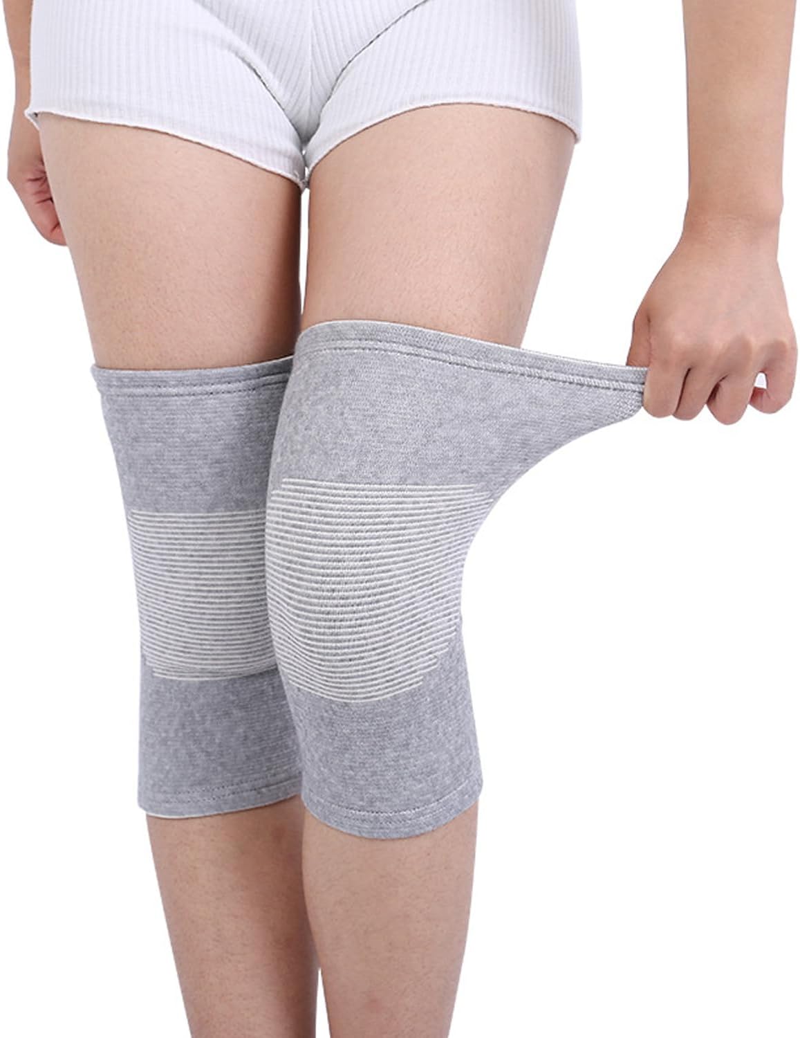 Bamboo Knee Sleeves 2-Pack Knee Compression Sleeve Women Men Elastic Warm Slip-on Recovery Knee Brace for Arthritis Knee Pain (XX-Large)