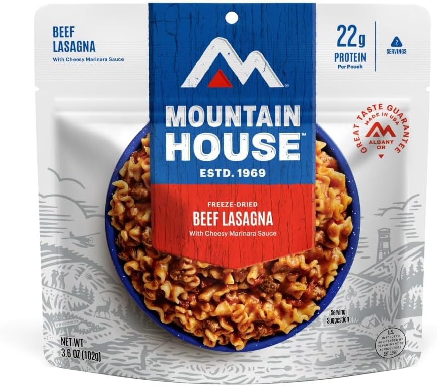 Mountain House Beef Lasagna | Freeze Dried Backpacking & Camping Food | 2 Servings