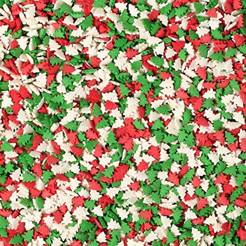 Christmas Sprinkles - 1.2 Pounds - Bulk Red and Green Tree Confetti - Holiday Sprinkles for Cookie Decorating - Christmas Jimmies for Gingerbread Cookies, Baking, Cupcakes