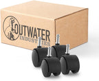 2" Wheel Diameter | Black Nylon Swivel Hooded Samson Twin Wheel Caster | 3/8" x 1" Friction Ring Stem | Installed mounting Height: 2-5/16''| 4 Pack
