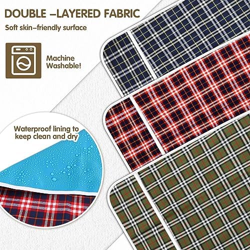 Toulite 3 Pcs Adult Bibs for Eating Extra Large Adult Bibs for Elderly Men Waterproof Adults Bib with Crumb Catcher